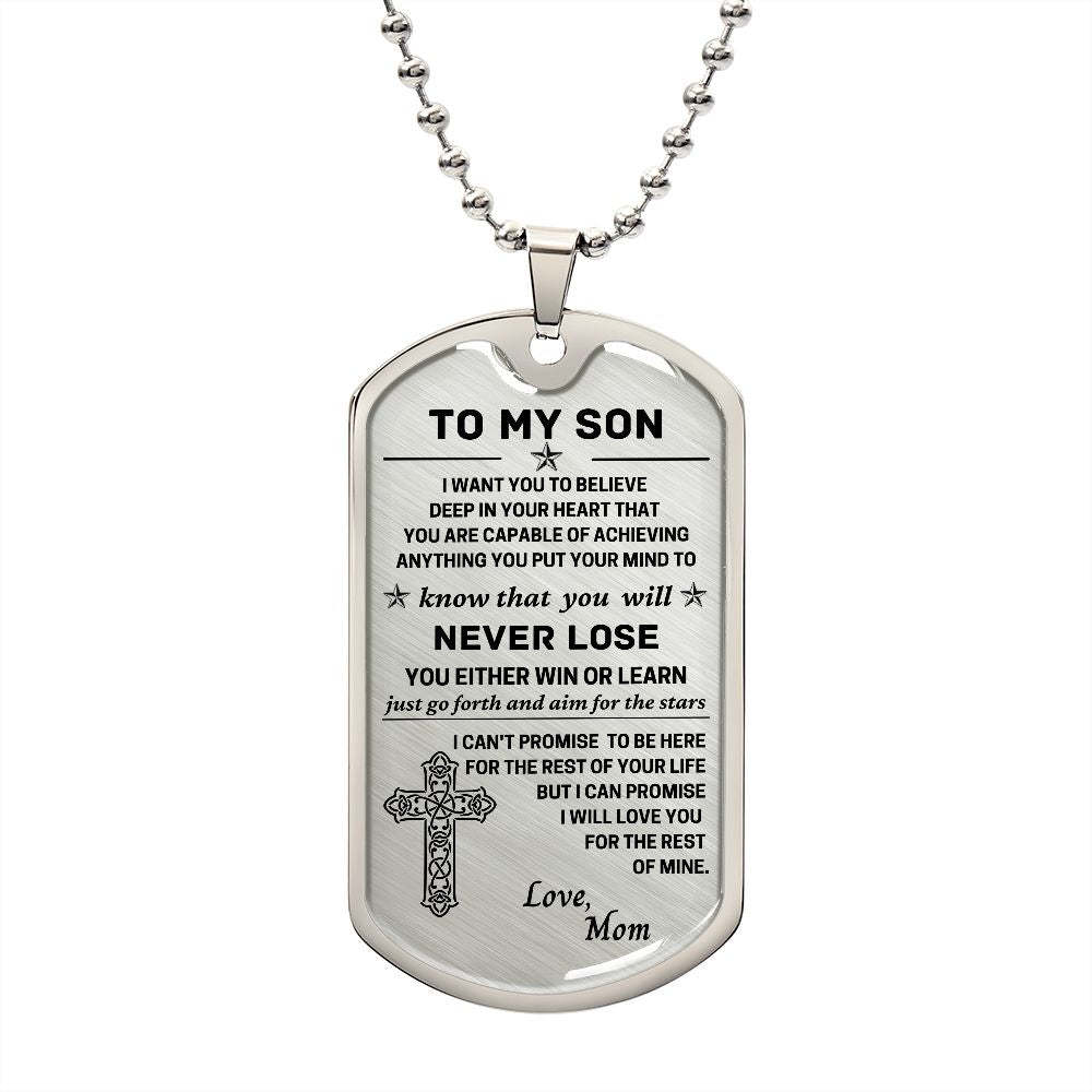To my son dog 2025 tag from mom