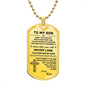 Dog Tag - To My Son - Personalized Engraving, Silver / Gold