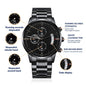 Personalized Black Chronograph Watch, Make him feel as special as he is