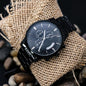 Personalized Black Chronograph Watch, Make him feel as special as he is