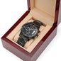 Personalized Black Chronograph Watch, Make him feel as special as he is