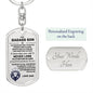 Dog Tag Swivel Key Chain from Father to Son - Personalized Engraving