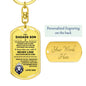 Dog Tag Swivel Key Chain from Father to Son - Personalized Engraving