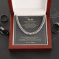 Cuban Link Chain for Son; Adjustable length: 18" - 22" (45.72 cm - 55.88 cm); To Son from Mom