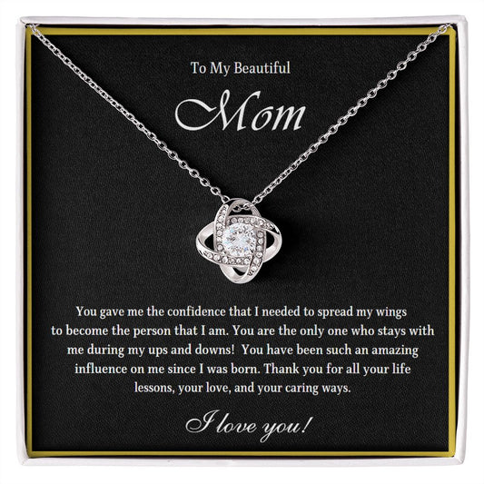 Love Knot Necklace (yellow/white gold) - Mother's Day, Beautiful Mom
