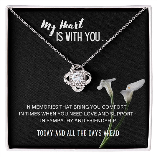 My Heart is with You Love Knot Necklace