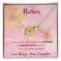 Interlocking Hearts Necklace, Yellow & White Gold Variants, Mother's Day, to Mother from Daughter