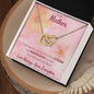Interlocking Hearts Necklace, Yellow & White Gold Variants, Mother's Day, to Mother from Daughter