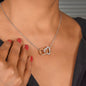 Interlocking Hearts Necklace, Yellow & White Gold Variants, Mother's Day, to Mother from Daughter