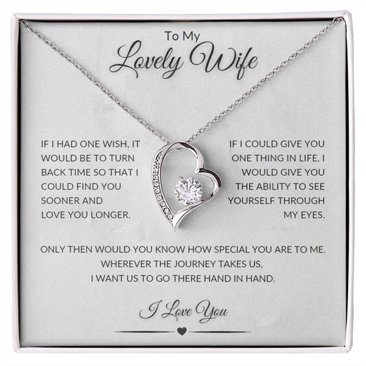 To My Lovely Wife - Forever Love Necklace - Silver / Gold