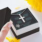 Stainless Cross Necklace - Happy Birthday Son - Promise to Love