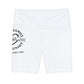 Gaskins White Workout Shorts for Women, bold, cool, chill