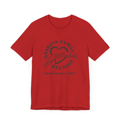Family Reunion Short Sleeve Tee - Gaskins Family Gathering Since 1967 Black logo