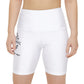 Gaskins White Workout Shorts for Women, bold, cool, chill
