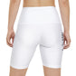 Gaskins White Workout Shorts for Women, bold, cool, chill