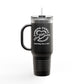 Gaskins 40oz Custom Insulated Travel Mug White Logo