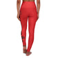 Gaskins Red High Waisted Yoga Leggings Black Graphics