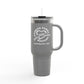 Gaskins 40oz Custom Insulated Travel Mug White Logo
