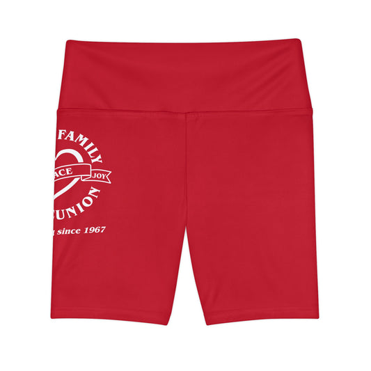 Gaskins Red Workout Shorts for Women, bold, cool, chill