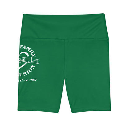 Gaskins Dark Green Workout Shorts for Women, bold, cool, chill