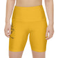 Gaskins Yellow Workout Shorts for Women, bold, cool, chill