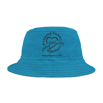 Gaskins Family Turquoise Reunion Bucket Hat black logo
