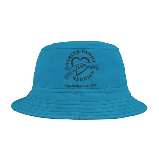Gaskins Family Turquoise Reunion Bucket Hat black logo