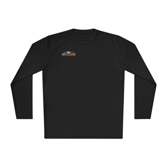 Aerial Photography Long Sleeve Tee — "SkyFrame Aerial Photographers" Logo & Services