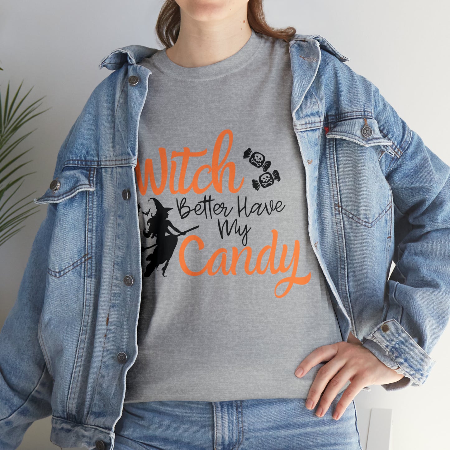 Fun Halloween Unisex Heavy Cotton Tee, Better Have My Candy - trick or treat, different shades available.