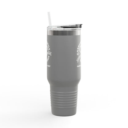 Gaskins 40oz Custom Insulated Travel Mug White Logo