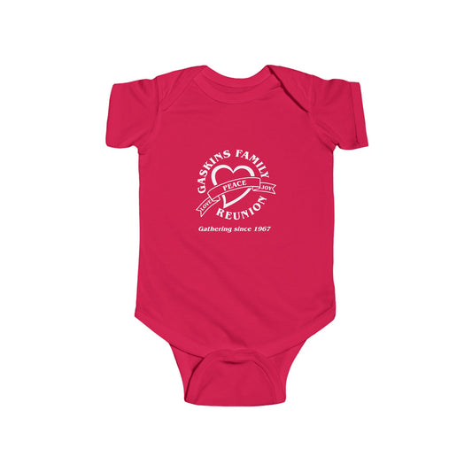 Gaskins Custom Infant Fine Jersey Body Suite, white logo
