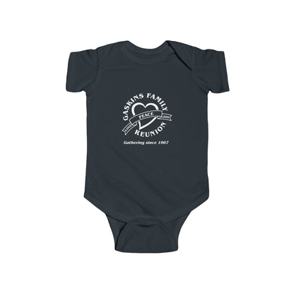 Gaskins Custom Infant Fine Jersey Body Suite, white logo
