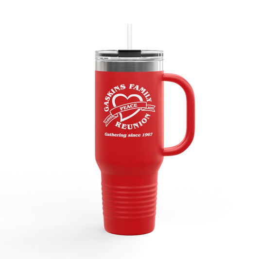 Gaskins 40oz Custom Insulated Travel Mug White Logo