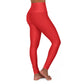 Gaskins Red High Waisted Yoga Leggings