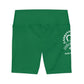Gaskins Dark Green Workout Shorts for Women, bold, cool, chill