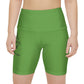 Gaskins Green Workout Shorts for Women, bold, cool, chill