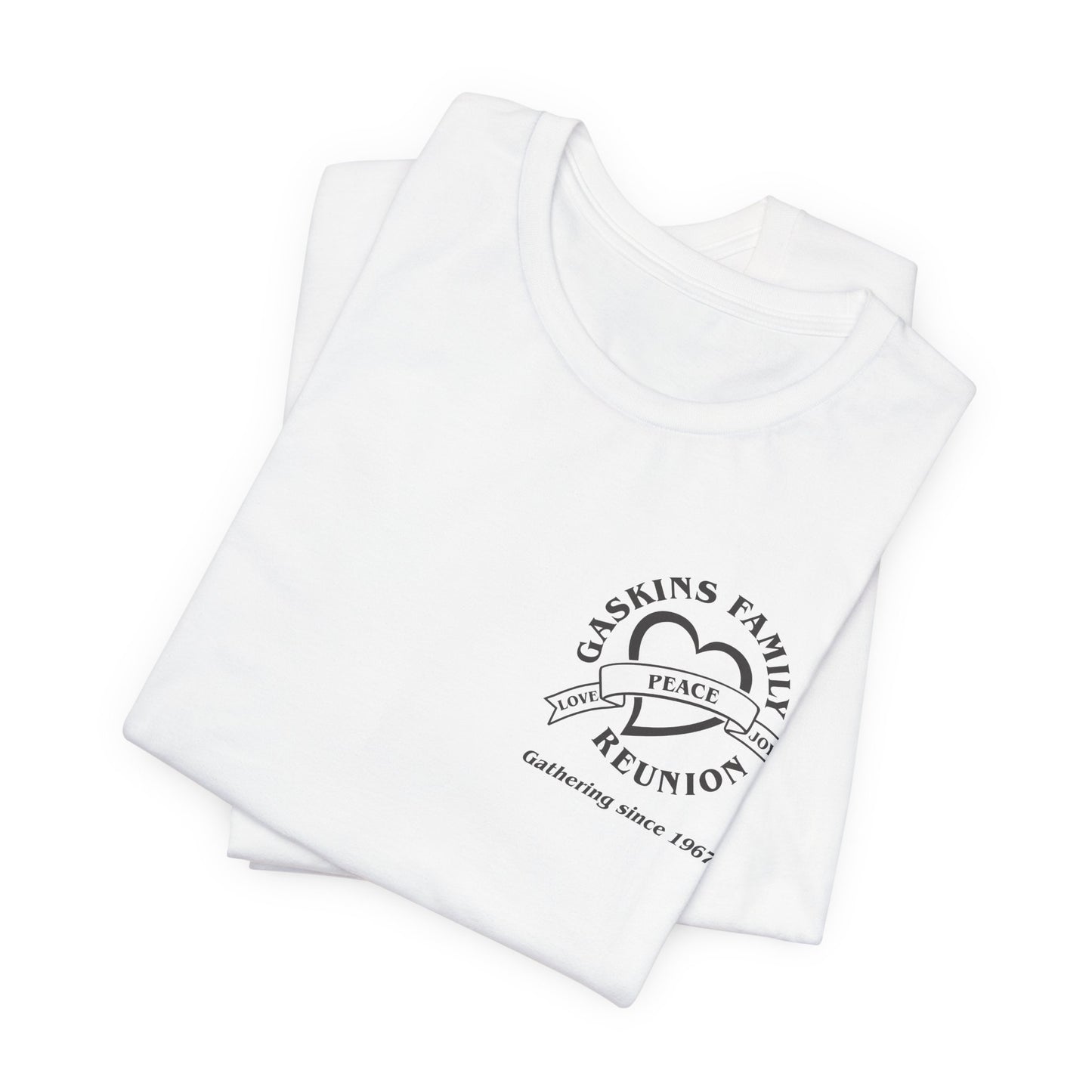 Family Reunion Short Sleeve Tee Black Logo - Gaskins Family Gathering Since 1967