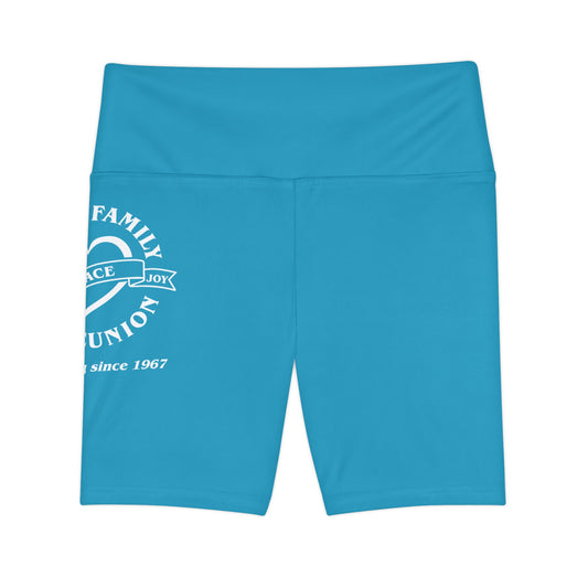 Gaskins Turquois Workout Shorts for Women, bold, cool, chill