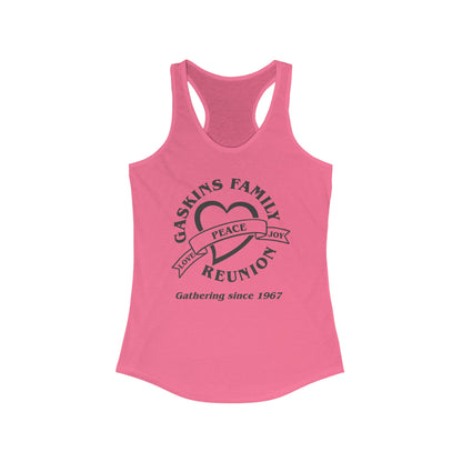 Gaskins Family Reunion Racerback Tank - Celebrating Love, Peace & Joy Since 1967