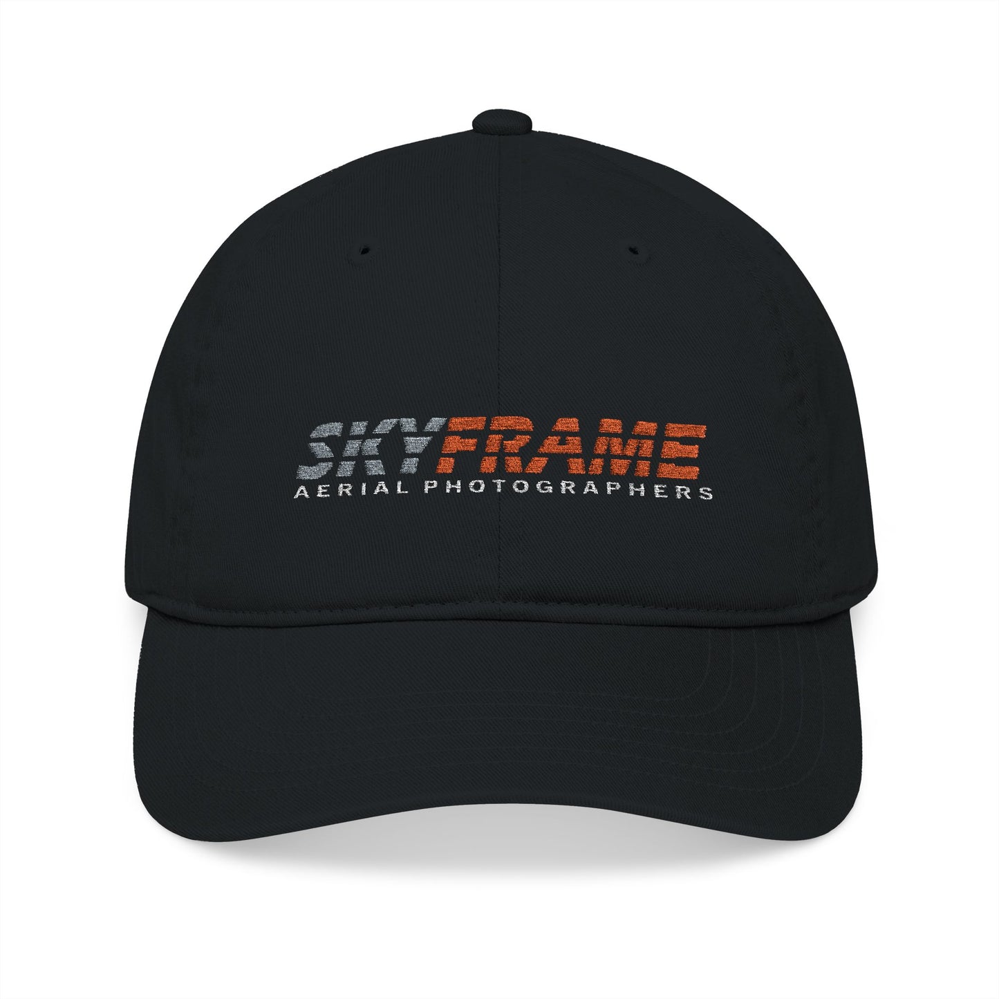Aerial Photography Embroidered Baseball Cap — USA Flag Text
