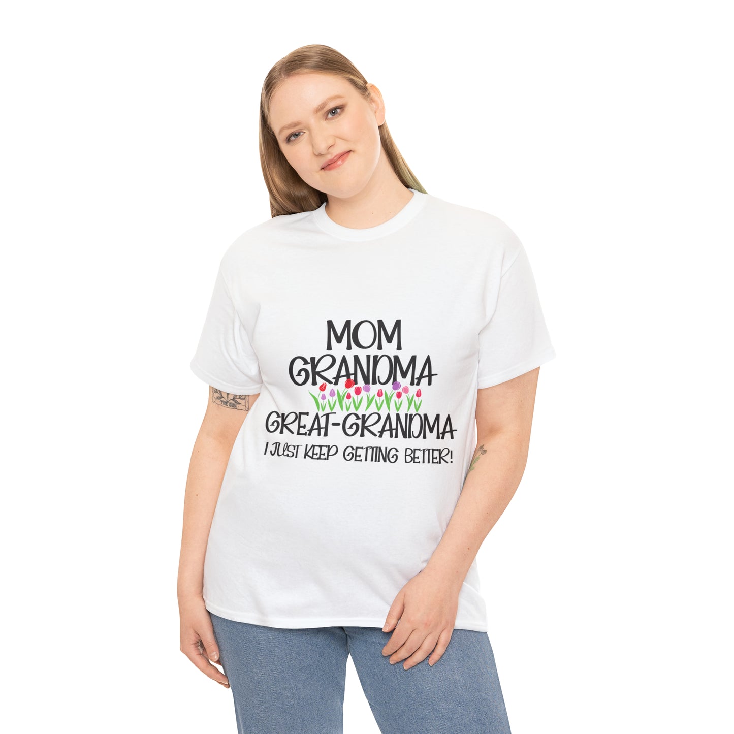 Unisex Heavy Cotton Tee - Mom, Grandma, Great-Grandma