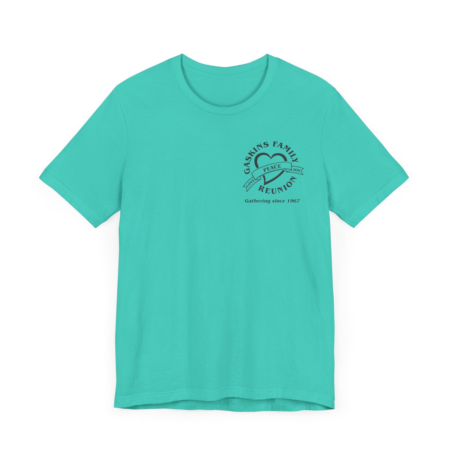 Family Reunion Short Sleeve Tee Black Logo - Gaskins Family Gathering Since 1967