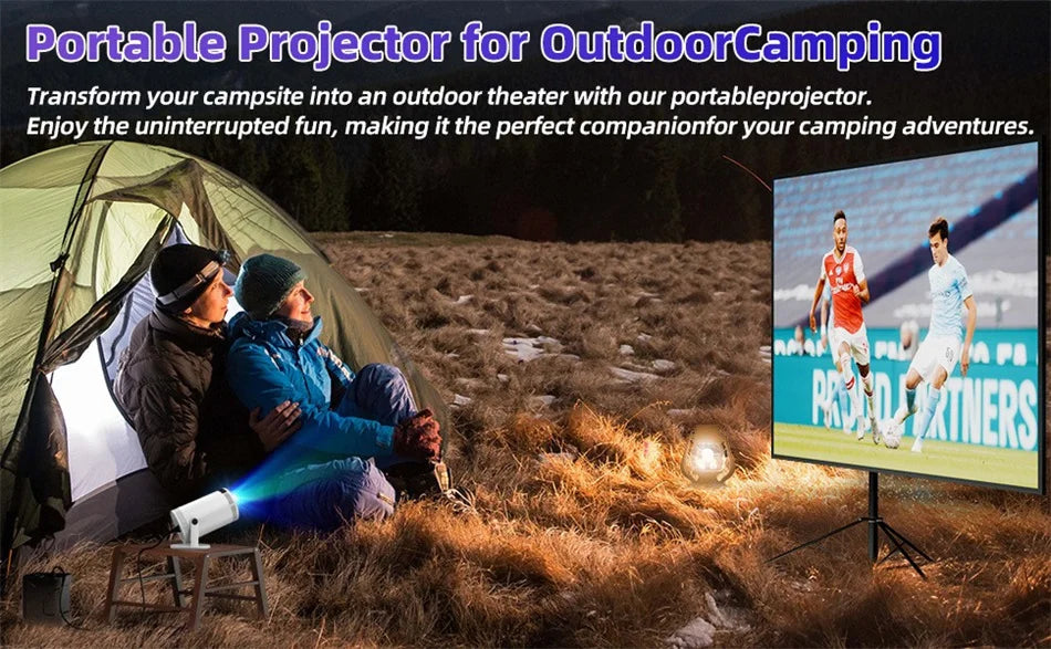 Mini Portable Projector - 260 ANSI | 1080P &amp; 4K Supported | 5G WiFi | Bluetooth | 180° Rotation | Home &amp; Outdoor Cinema