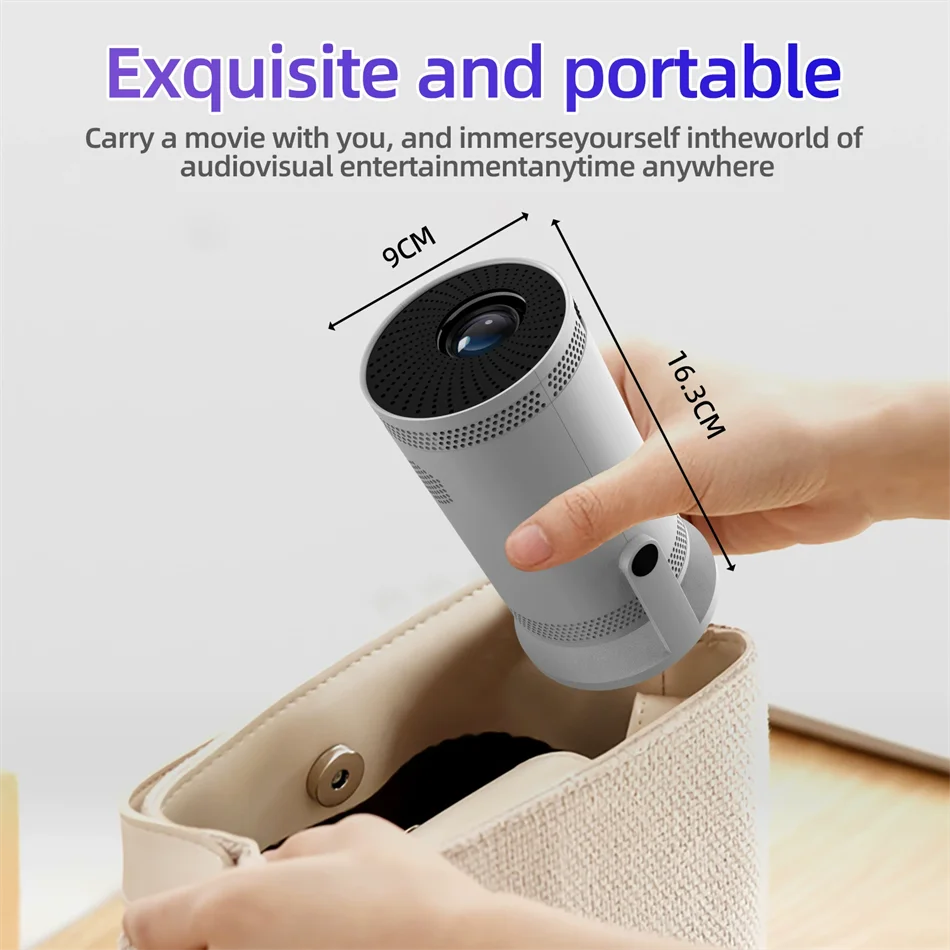 Mini Portable Projector - 260 ANSI | 1080P &amp; 4K Supported | 5G WiFi | Bluetooth | 180° Rotation | Home &amp; Outdoor Cinema