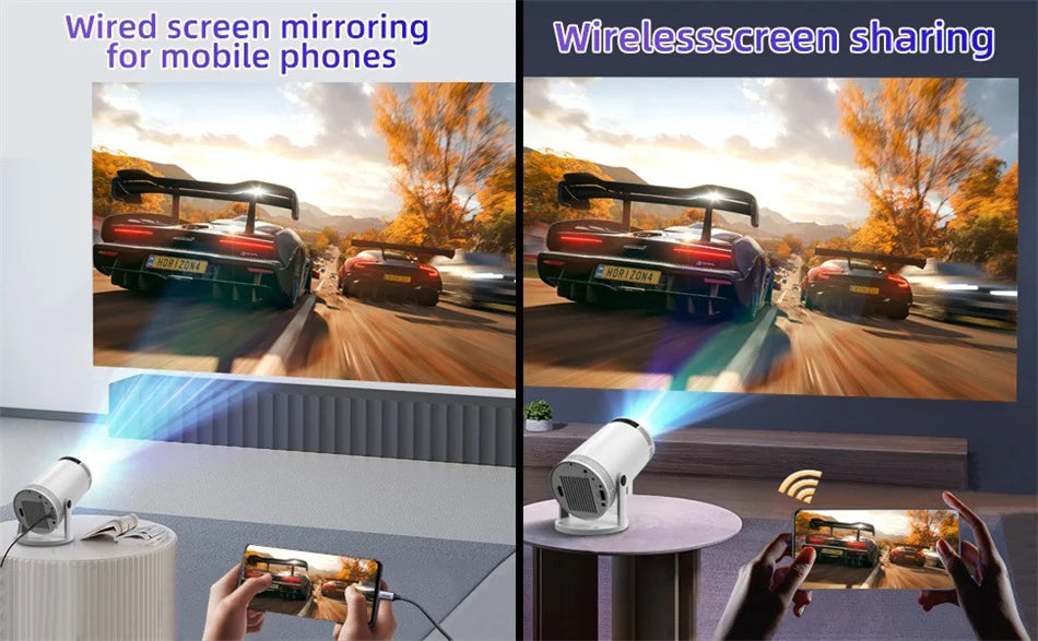 Mini Portable Projector - 260 ANSI | 1080P &amp; 4K Supported | 5G WiFi | Bluetooth | 180° Rotation | Home &amp; Outdoor Cinema