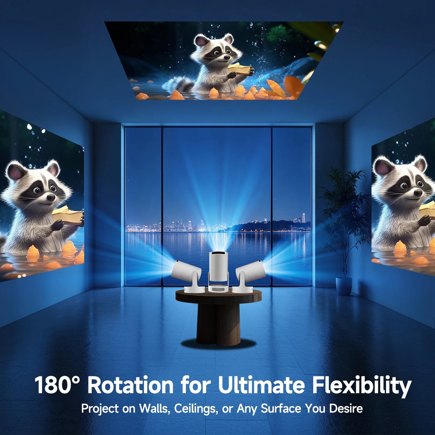 Magcubic HY300 Pro Projector 4K 720P With 5W Speaker Android 11 8000 Lumens WiFi 6 BT5.4 Outdoor Video Home Theater Projector