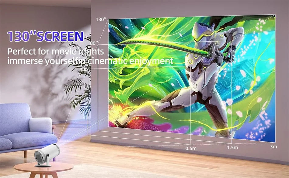 Mini Portable Projector - 260 ANSI | 1080P &amp; 4K Supported | 5G WiFi | Bluetooth | 180° Rotation | Home &amp; Outdoor Cinema