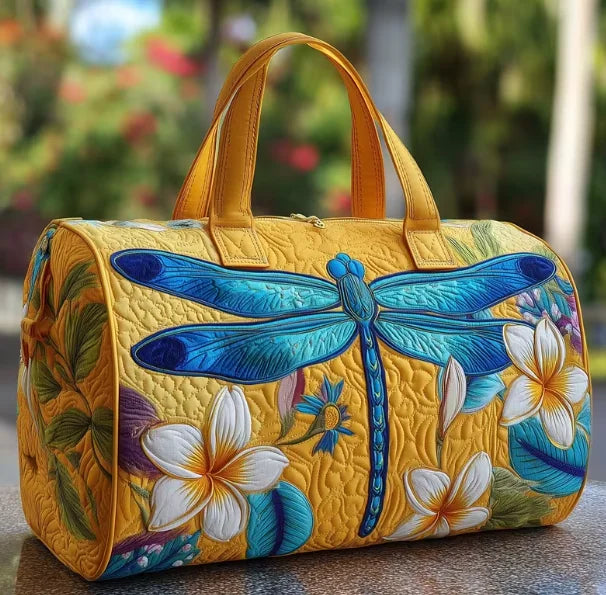 3D Printed Quilted Dragonfly Overnight Travel Bags Mother's Day, Birthday, Holiday
