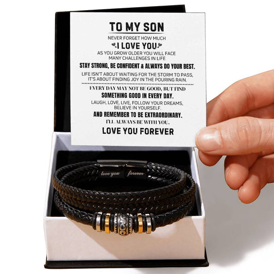 Men's "Love You Forever" Bracelet - To My Son empowering message