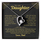 Forever Love Necklace with Beautiful  Message Card from Father to Daughter, white gold/yellow gold